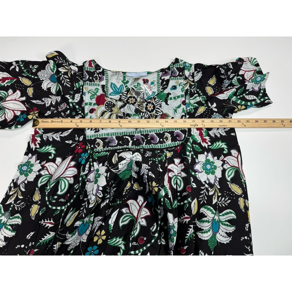 New Only Necessities Muumuu Maxi Dress Womens M (14-16)Black Boho Floral - Picture 4 of 9